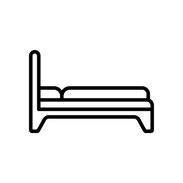 plantilla de diseño vectorial de icono de cama en fondo blanco