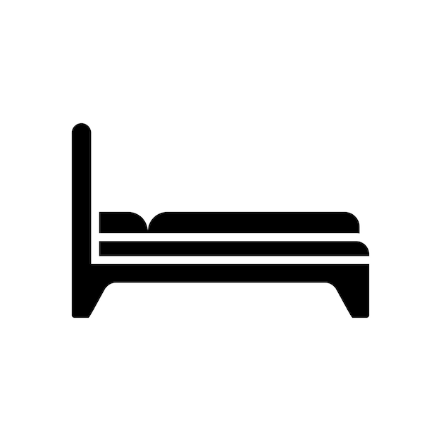 plantilla de diseño vectorial de icono de cama en fondo blanco