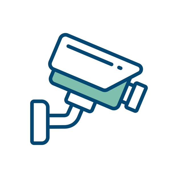 plantilla de diseño vectorial de icono de cámara de seguridad en fondo blanco