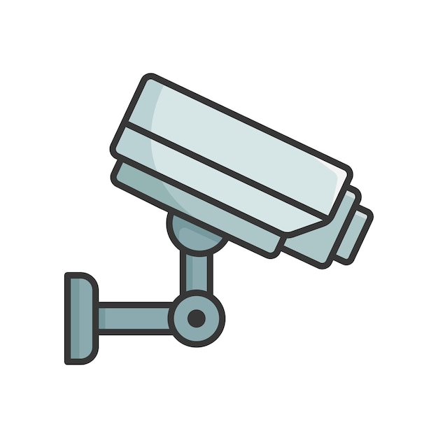plantilla de diseño vectorial de icono de cámara de seguridad en fondo blanco