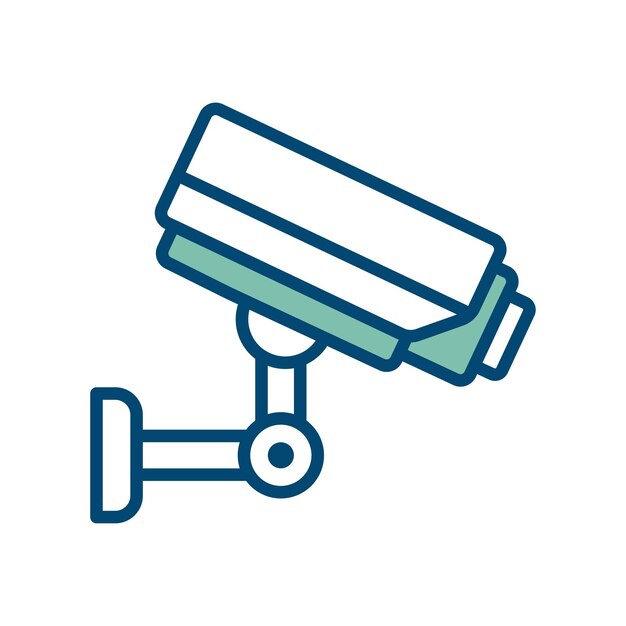 plantilla de diseño vectorial de icono de cámara de seguridad en fondo blanco