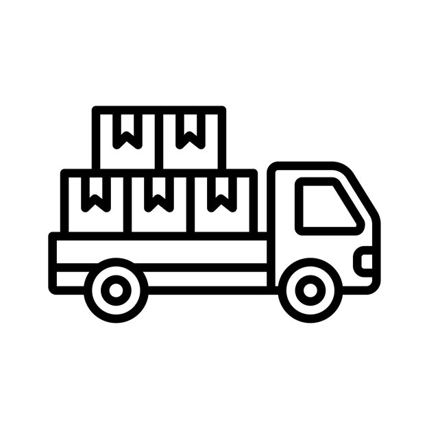 plantilla de diseño vectorial de icono de camión en fondo blanco