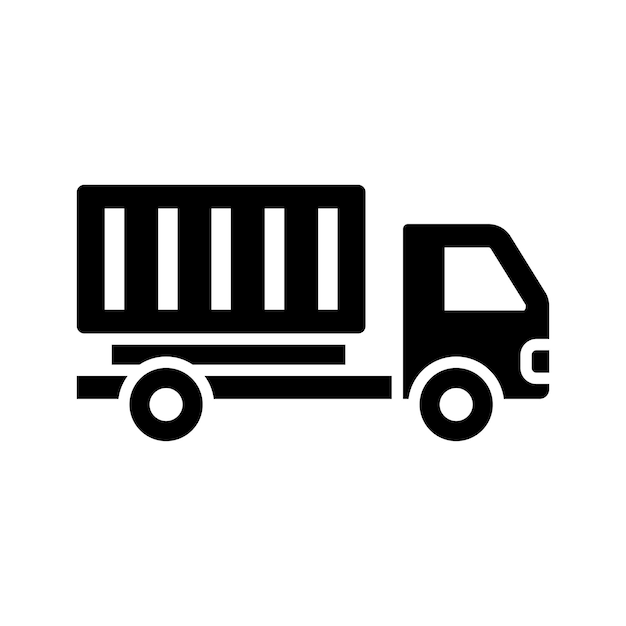 plantilla de diseño vectorial de icono de camión en fondo blanco