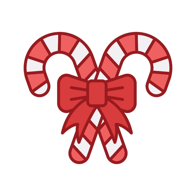 plantilla de diseño vectorial de icono de caramelo de Navidad simple y limpio