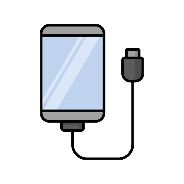 plantilla de diseño vectorial de icono de cargador de teléfono simple y limpio