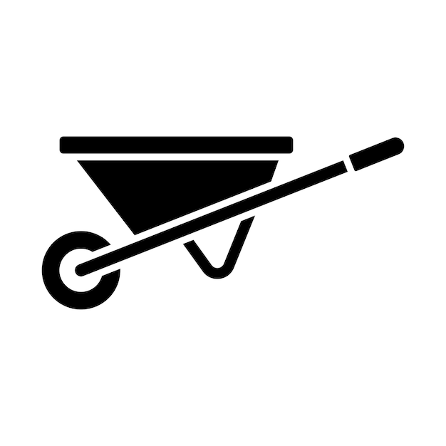 plantilla de diseño vectorial de icono de carretilla con fondo blanco
