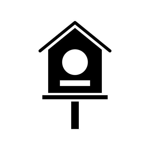 plantilla de diseño vectorial de icono de casa de pájaro en fondo blanco