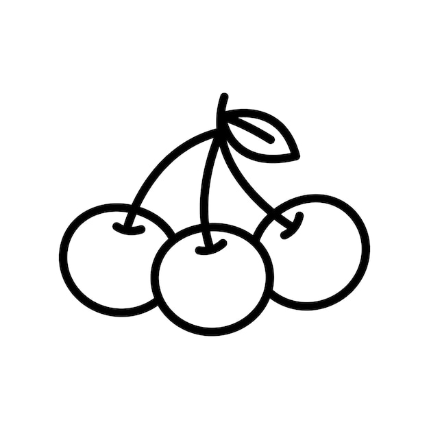 plantilla de diseño vectorial de icono de cereza simple y limpia