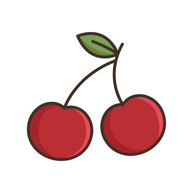 plantilla de diseño vectorial de icono de cereza simple y limpia