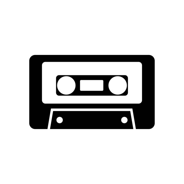 plantilla de diseño vectorial del icono de la cinta de cassette
