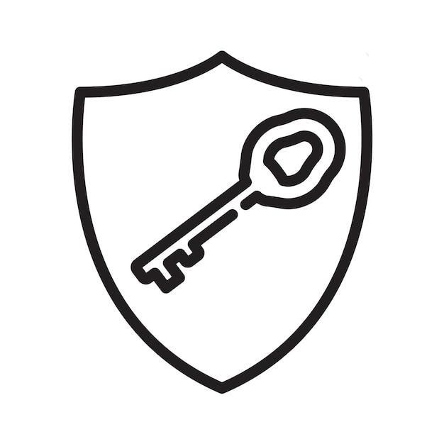 plantilla de diseño vectorial de icono de clave de escudo