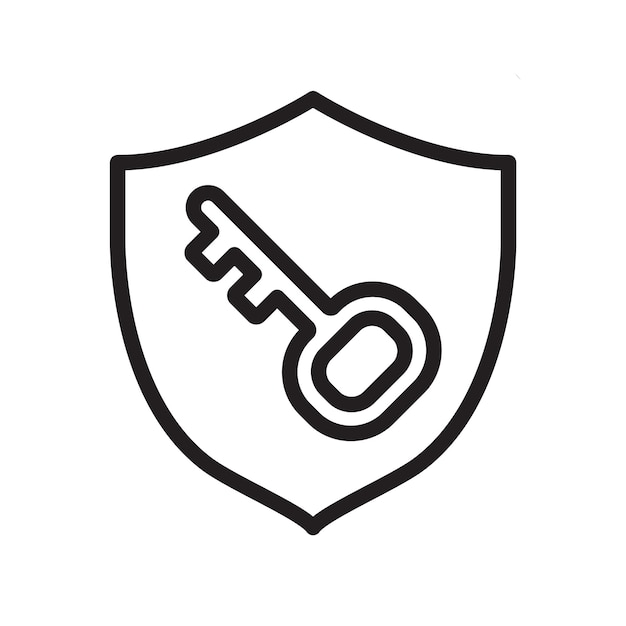 plantilla de diseño vectorial de icono de clave de escudo