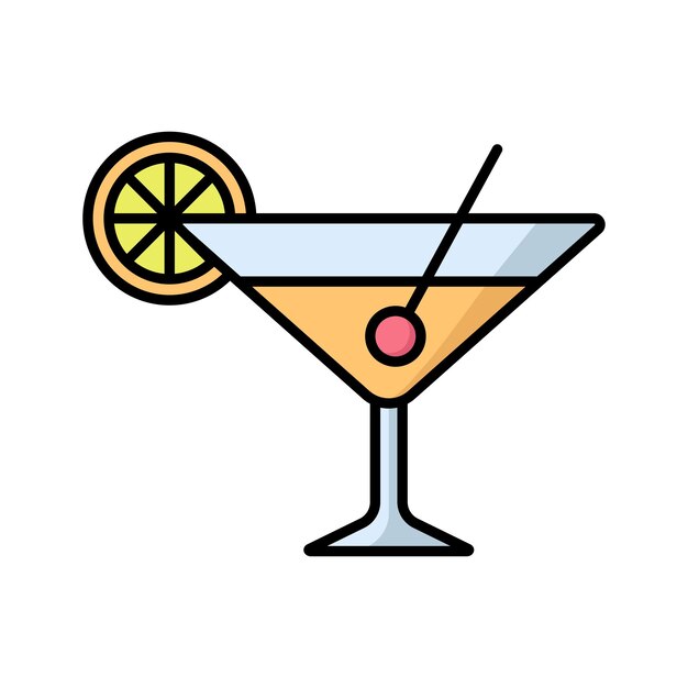 plantilla de diseño vectorial de icono de cóctel simple y limpio