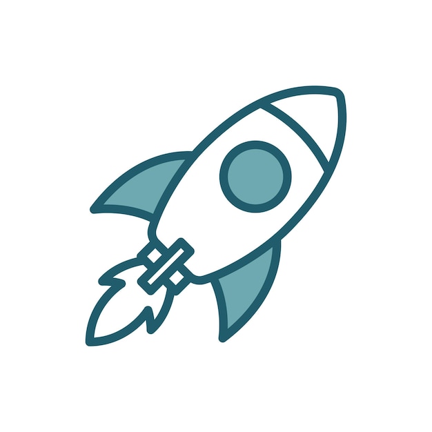 plantilla de diseño vectorial de icono de cohete simple y limpia