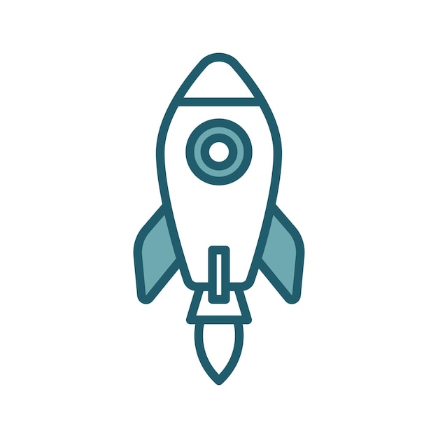 plantilla de diseño vectorial de icono de cohete simple y limpia