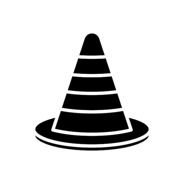 plantilla de diseño vectorial de icono de cono de tráfico en fondo blanco