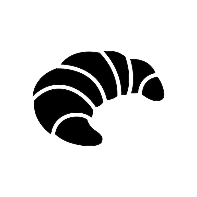 plantilla de diseño vectorial de icono de croissant en fondo blanco