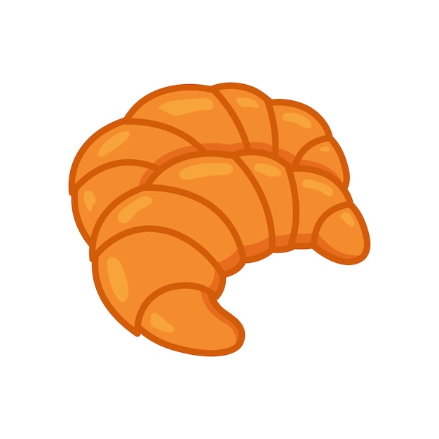 plantilla de diseño vectorial de icono de croissant en fondo blanco
