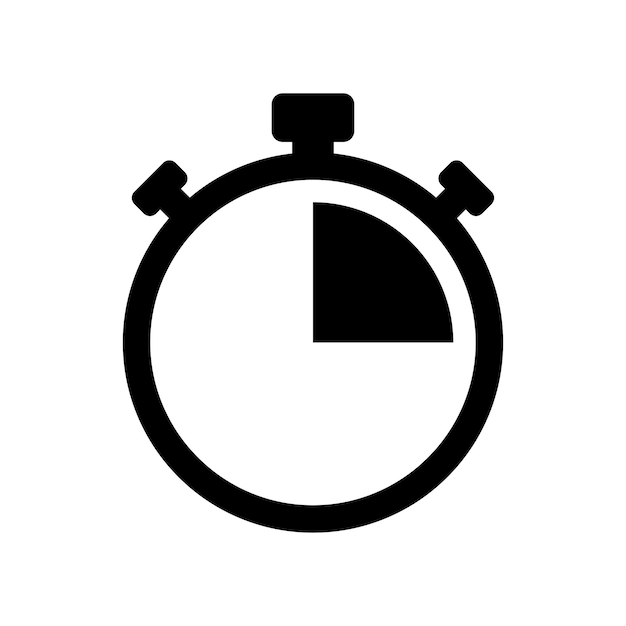plantilla de diseño vectorial de icono de cronómetro en fondo blanco