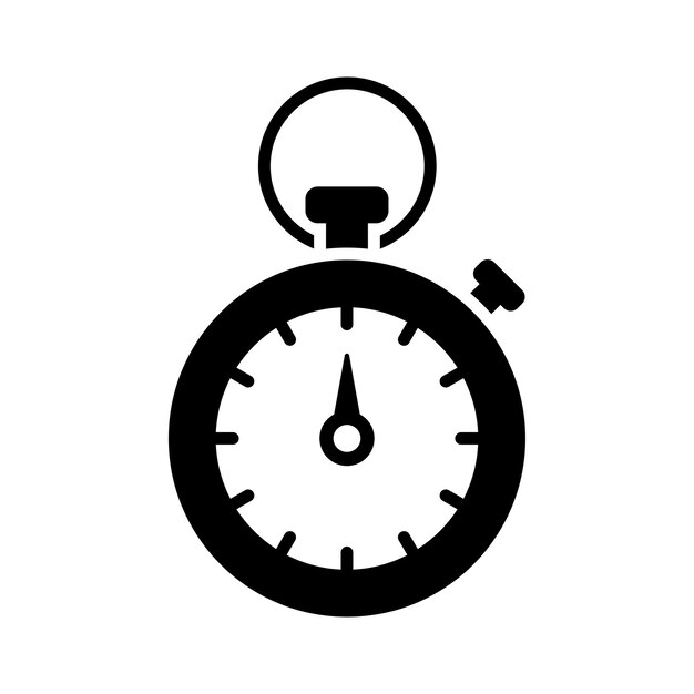 plantilla de diseño vectorial de icono de cronómetro en fondo blanco