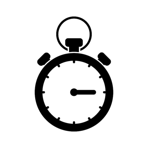 plantilla de diseño vectorial del icono del cronómetro simple y limpia