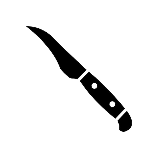 plantilla de diseño vectorial de icono de cuchillo de cocina con fondo blanco