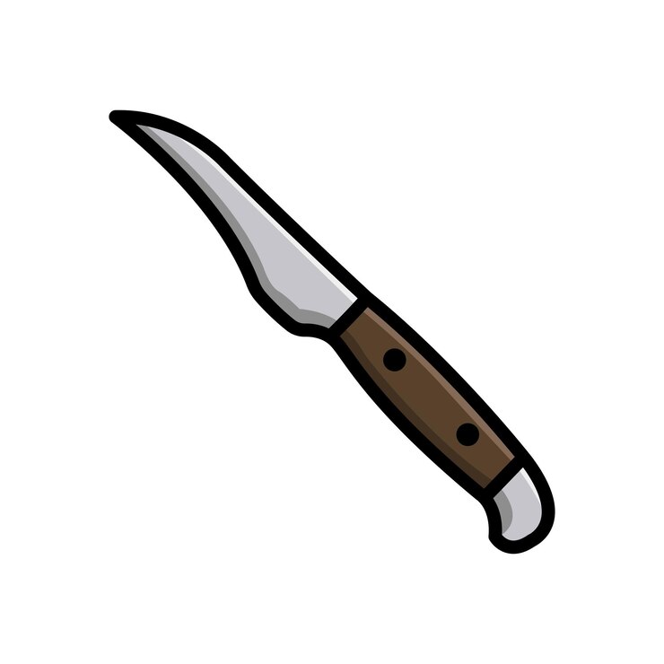 Vector plantilla de diseño vectorial de icono de cuchillo de cocina con fondo blanco