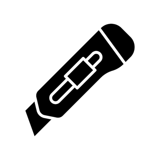 plantilla de diseño vectorial de icono de cuchillo cortador en fondo blanco