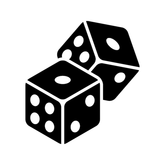plantilla de diseño vectorial de icono de dados en fondo blanco