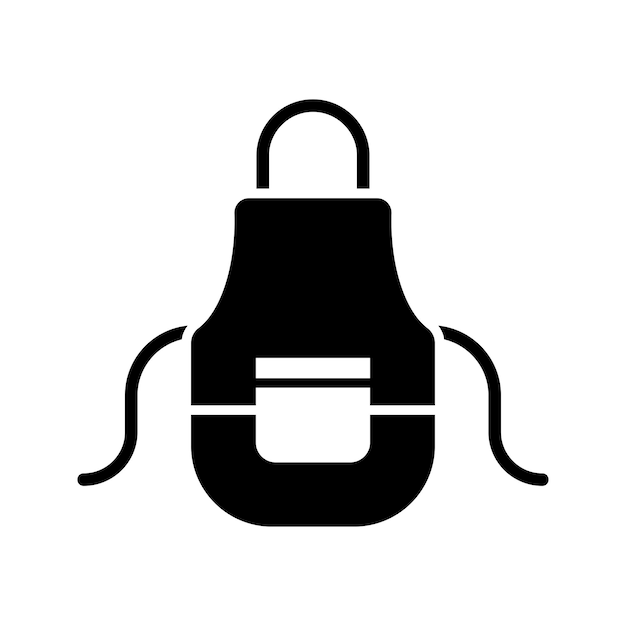 plantilla de diseño vectorial de icono de delantal de cocina simple y limpia