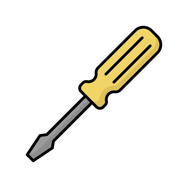 plantilla de diseño vectorial del icono del destornillador simple y limpia