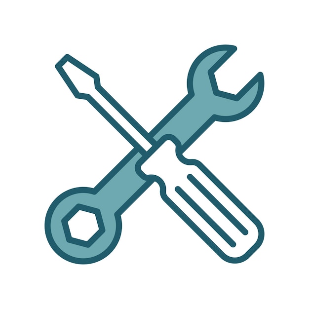 plantilla de diseño vectorial del icono del destornillador simple y limpia