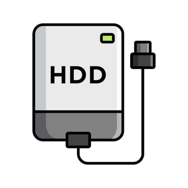 plantilla de diseño vectorial del icono del disco duro con fondo blanco