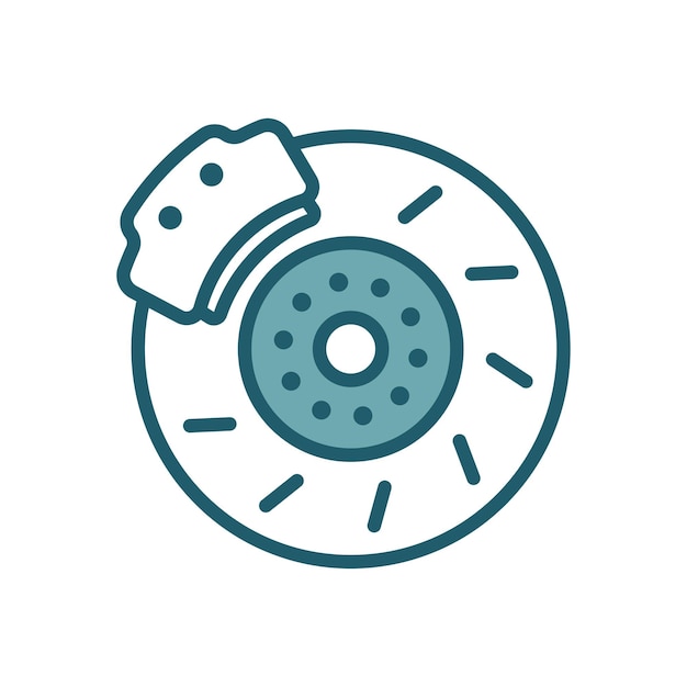 plantilla de diseño vectorial del ícono del disco de freno simple y limpia