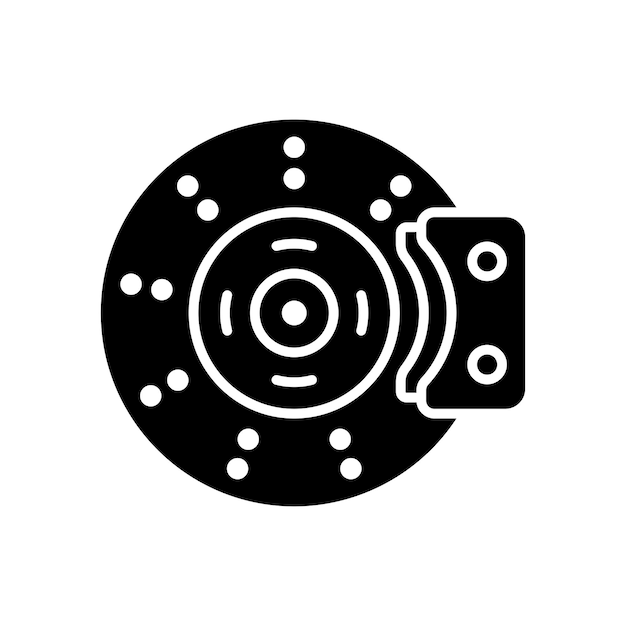 plantilla de diseño vectorial del ícono del disco de freno simple y limpia