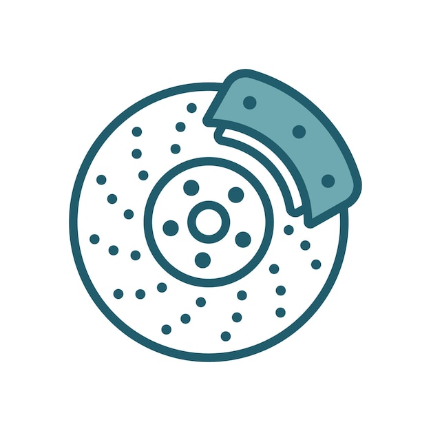 plantilla de diseño vectorial del ícono del disco de freno simple y limpia