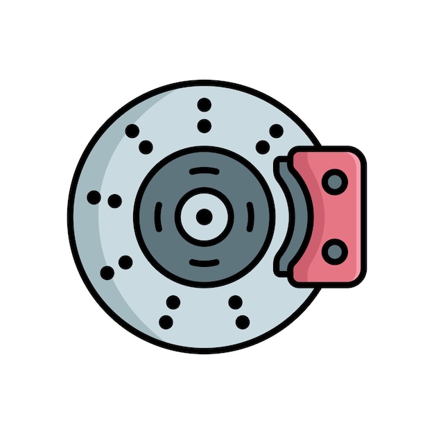 plantilla de diseño vectorial del ícono del disco de freno simple y limpia