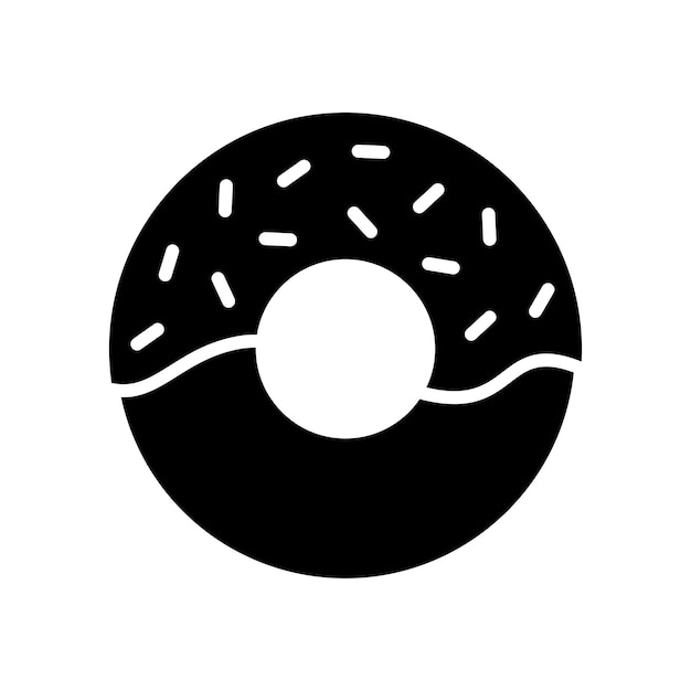 plantilla de diseño vectorial de icono de donut en fondo blanco