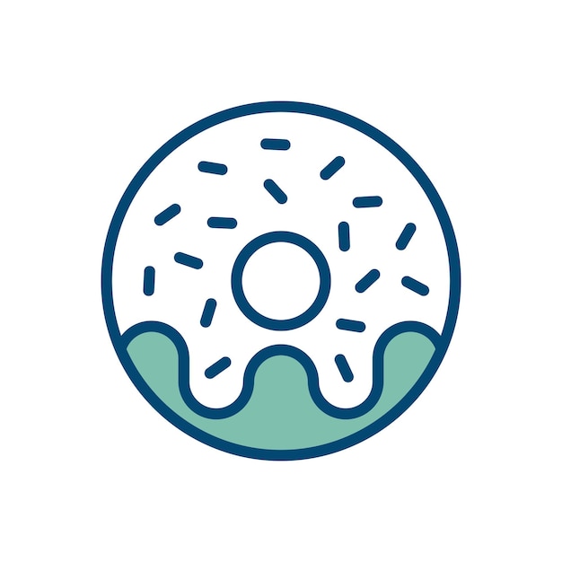 plantilla de diseño vectorial de icono de donut en fondo blanco