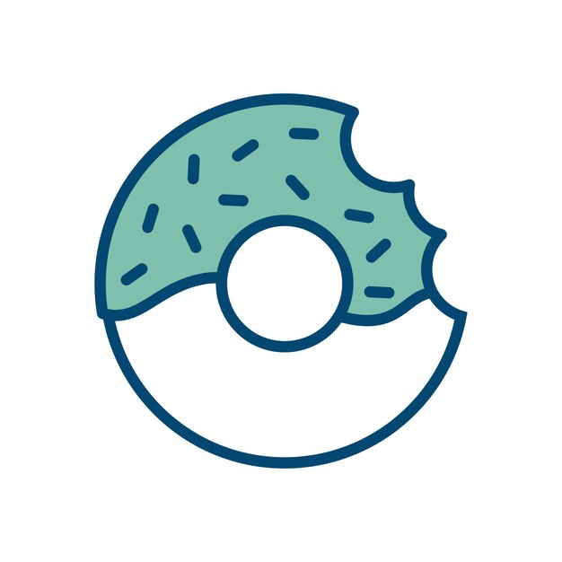 Vector plantilla de diseño vectorial de icono de donut en fondo blanco