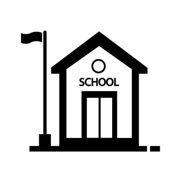 Vector plantilla de diseño vectorial del icono del edificio de la escuela