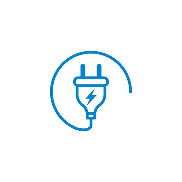 plantilla de diseño vectorial del icono del enchufe del cable