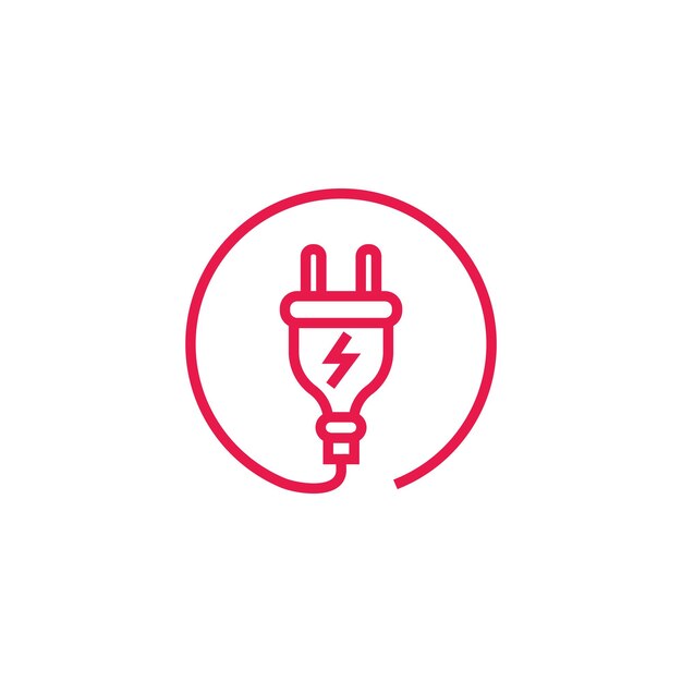 plantilla de diseño vectorial del icono del enchufe del cable