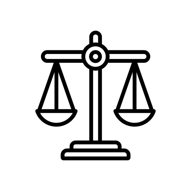 plantilla de diseño vectorial de icono de escala de justicia en fondo blanco
