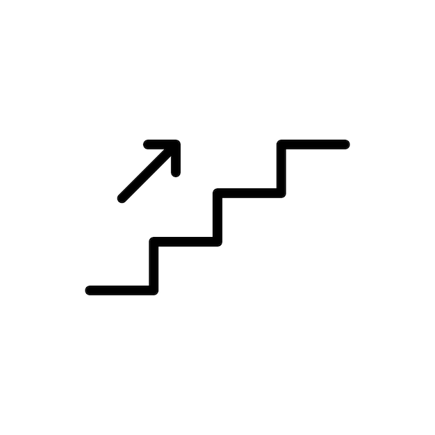 plantilla de diseño vectorial de icono de escaleras en fondo blanco