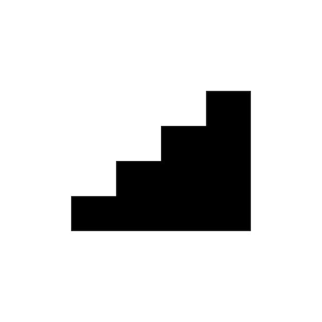 plantilla de diseño vectorial de icono de escaleras en fondo blanco