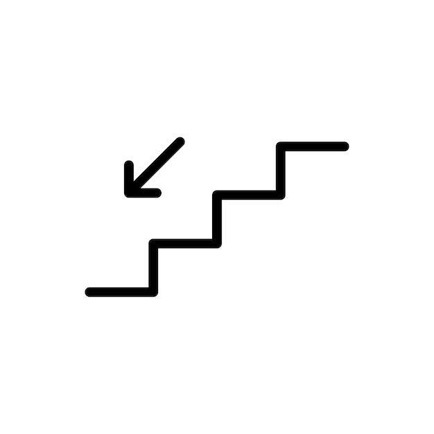 plantilla de diseño vectorial de icono de escaleras en fondo blanco