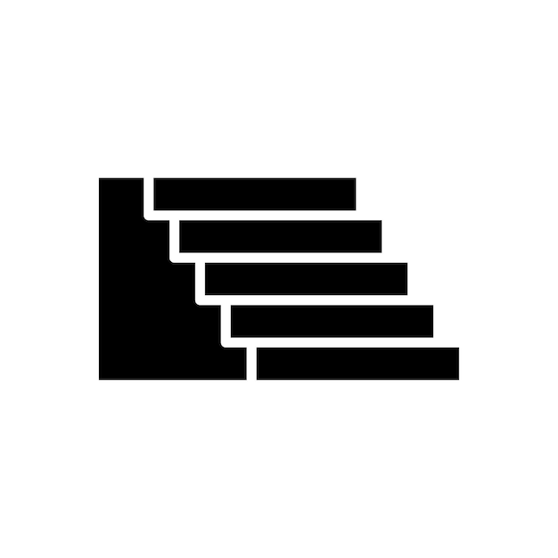 plantilla de diseño vectorial de icono de escaleras en fondo blanco