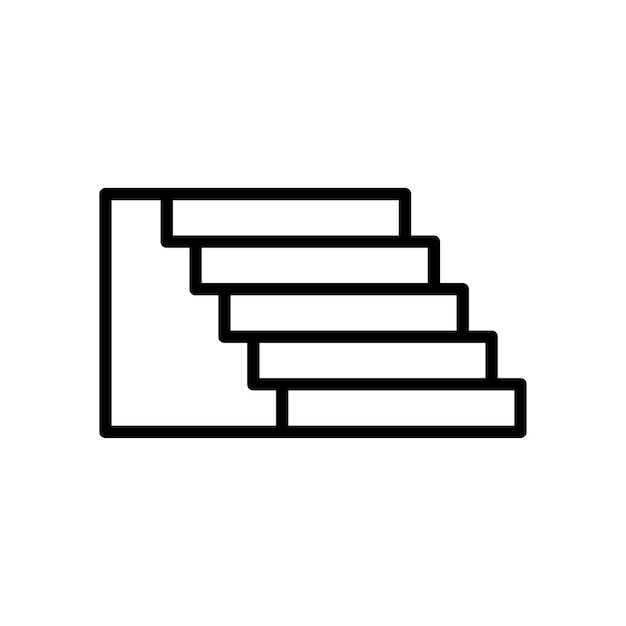 Plantilla de diseño vectorial de icono de escaleras en fondo blanco