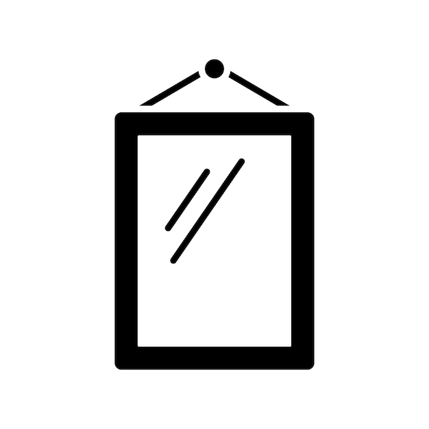 plantilla de diseño vectorial de icono de espejo simple y limpia